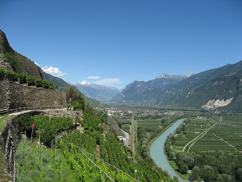 Valais and Rhone River View