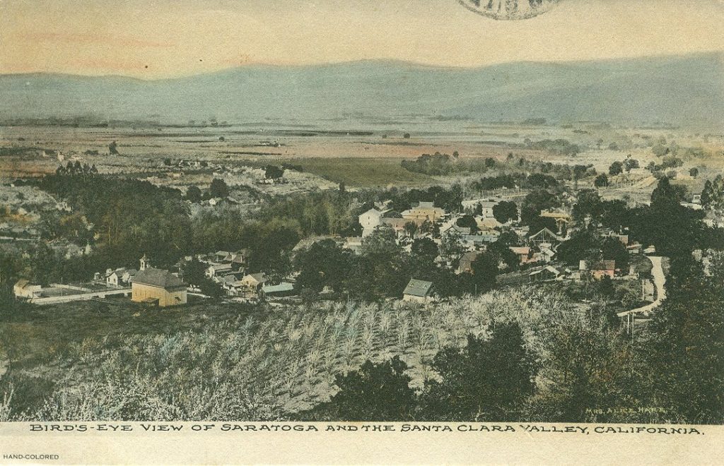 Saratoga's Orchards, 1909 postcard